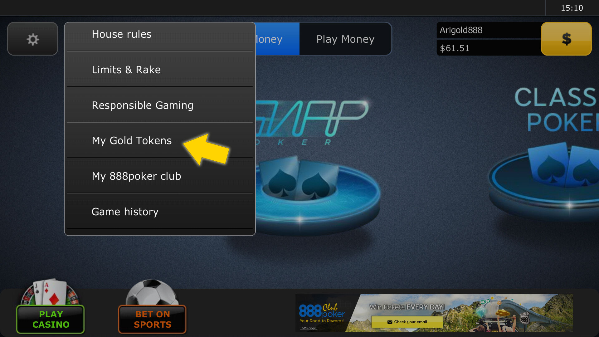 How to view your 888poker Club account How to view your 888poker Club account