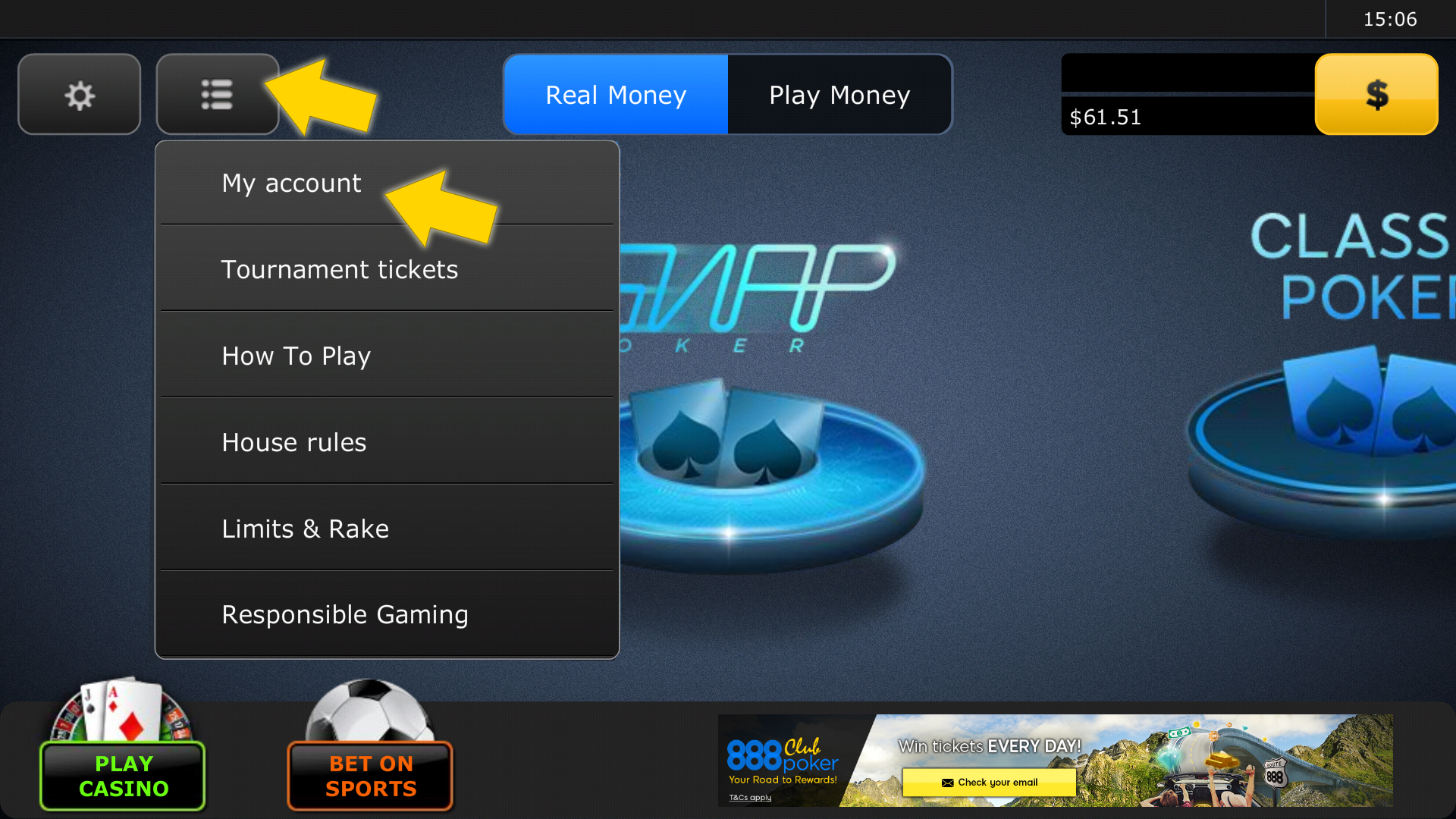 How to view your 888poker Club account How to view your 888poker Club account