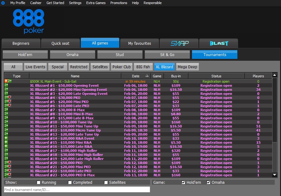Work your way up our XL Blizzard satellites, starting as low as 10¢