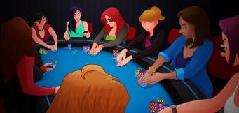 Ladies night playing poker